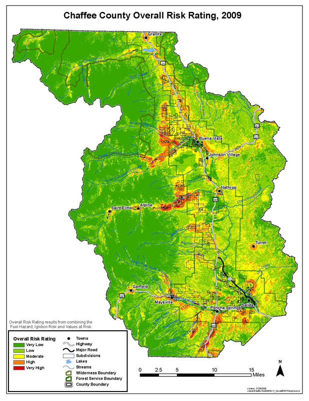 Chaffee County Overall Hazard Rating Map