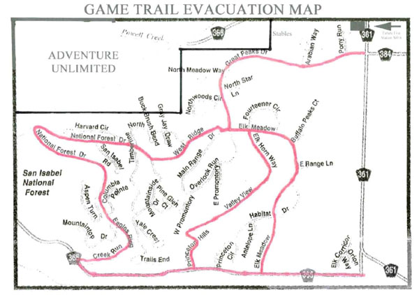 Game Trail Evacuation Map